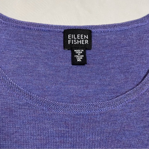 New Eileen Fisher Sleeveless Purple Wool Shell Top Size XL - Picture 5 of 10